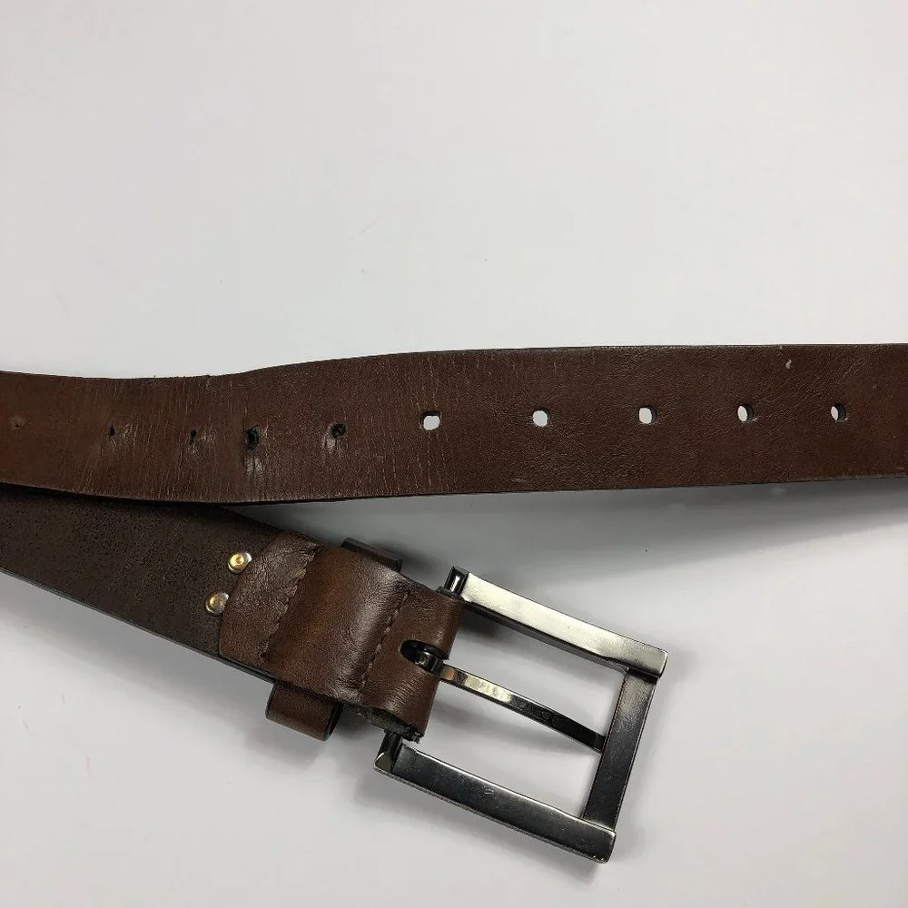 Kenneth Cole Reaction BIE Brown Genuine Leather Belt Cowboy Southwestern